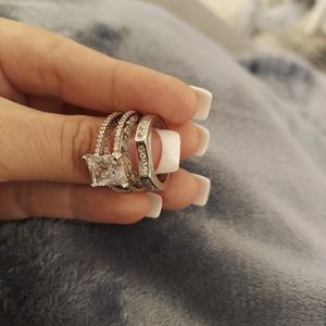 Size 7 Stamped S925 wedding set